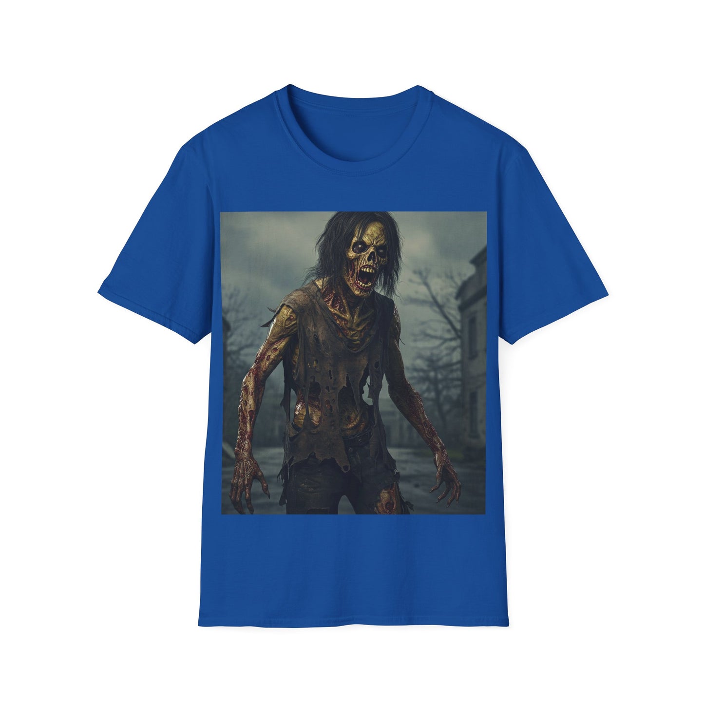 UK - Zombie Apocalyptic Portrait Tee, bold, decaying zombie graphic