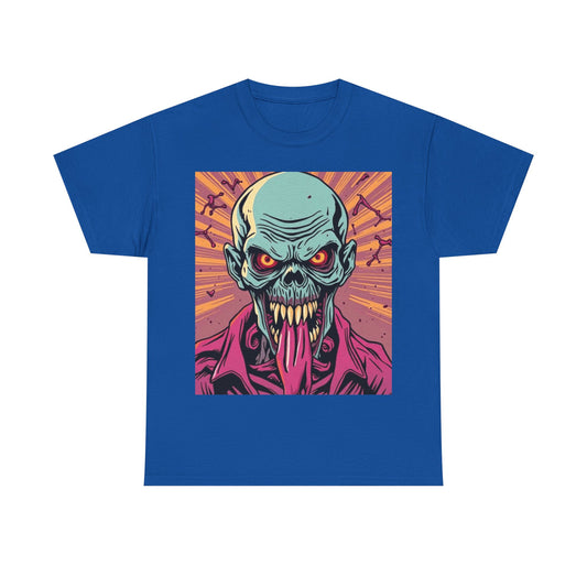 UK - Unisex Heavy Cotton Tee - Retro Skull Graphic Tee