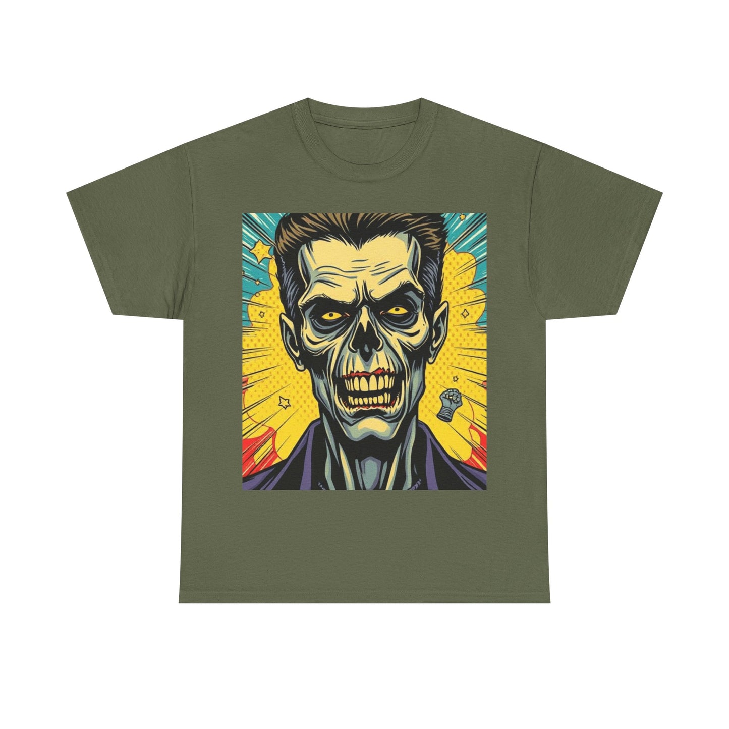 UK - Retro Skull Graphic Unisex Heavy Cotton Tee