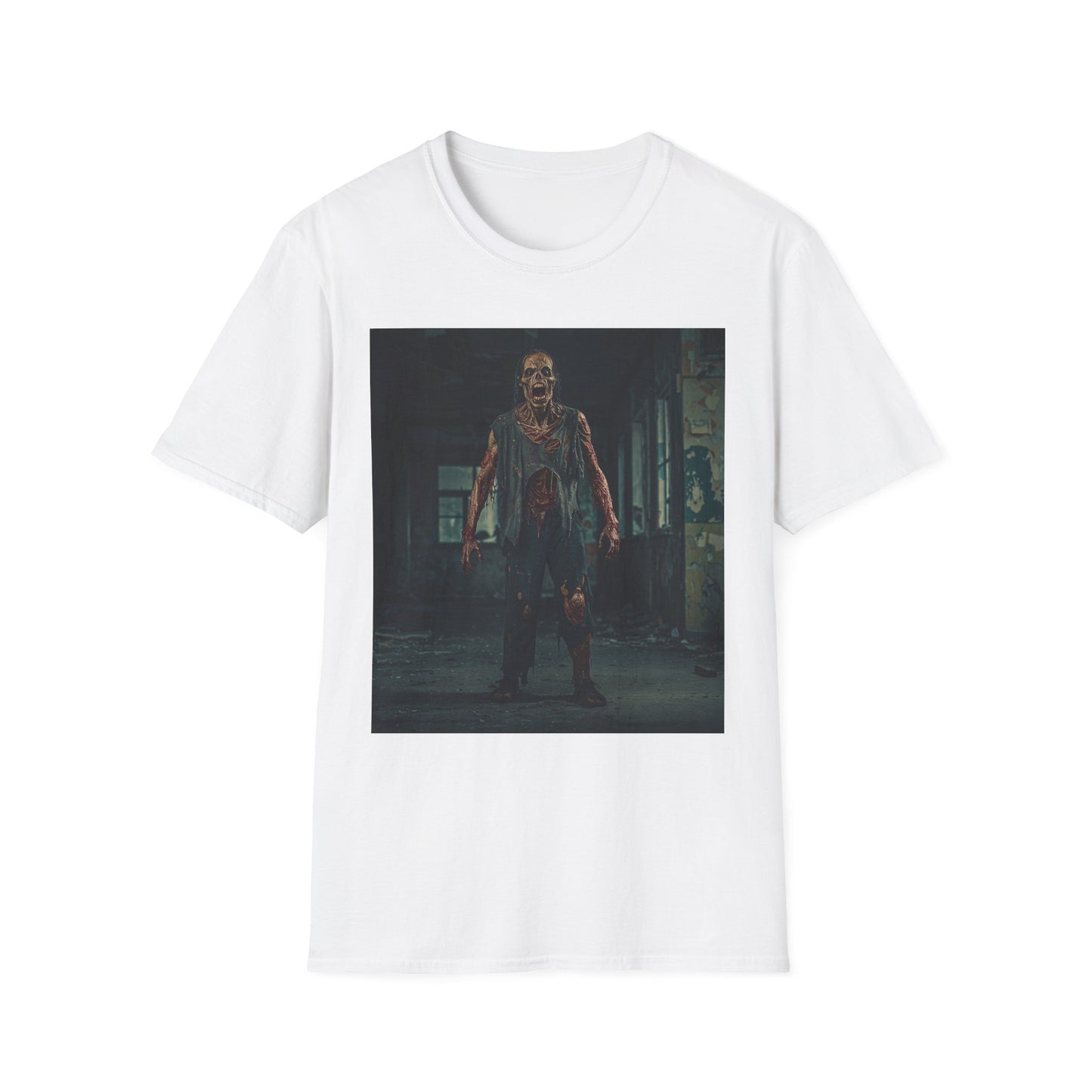 Apocalyptic Portrait Tee, bold, decaying zombie graphic