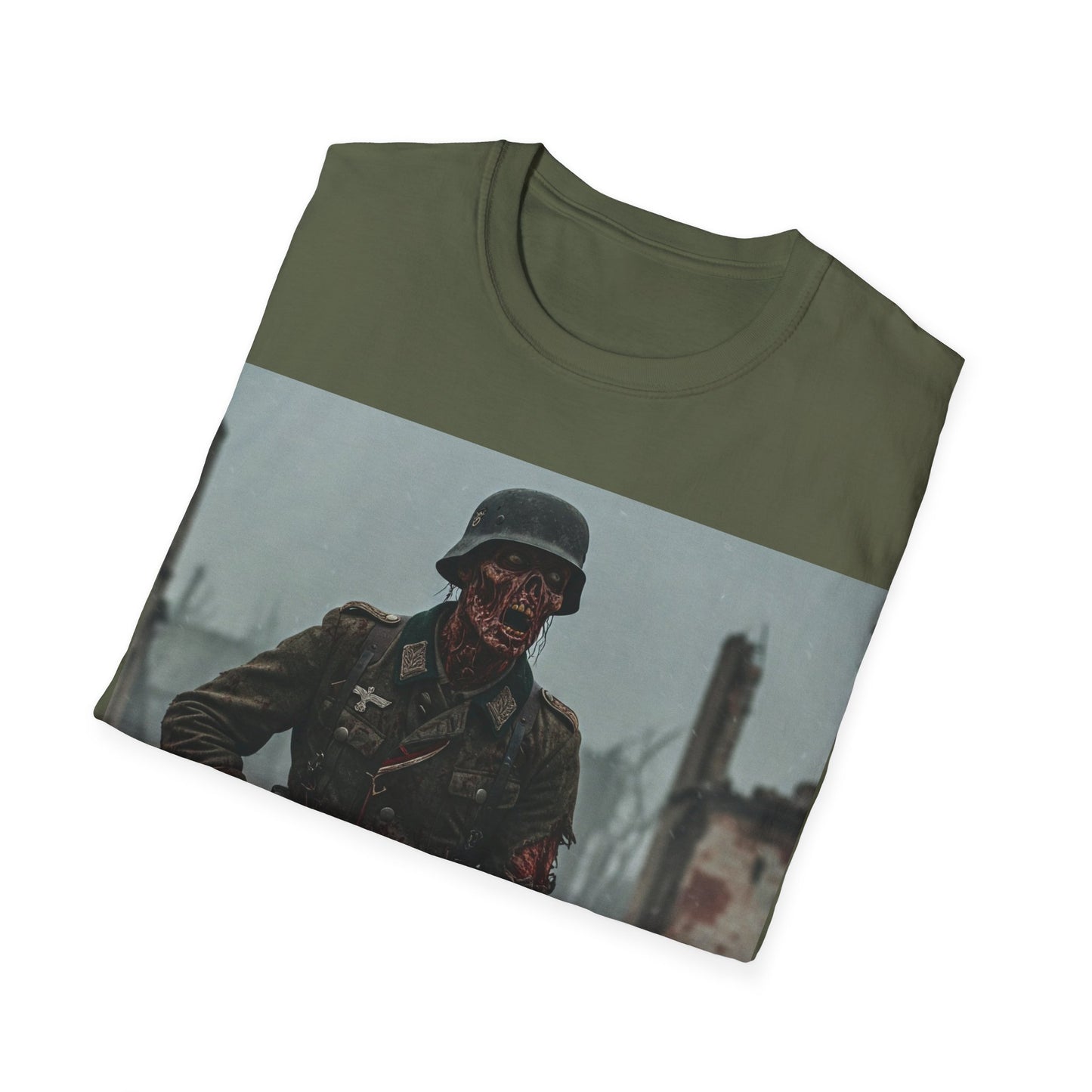 UK - Vintage Soldier Apocalyptic Portrait Tee, bold, decaying zombie graphic