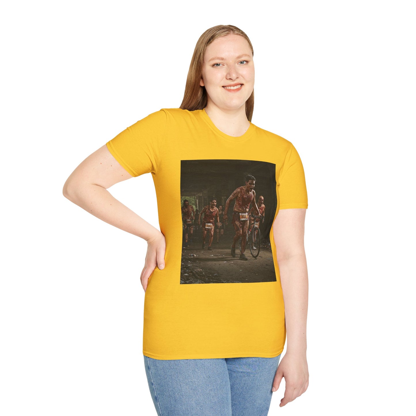 Zombie Run Unisex Softstyle T-Shirt - Perfect for Halloween and Fun Runs