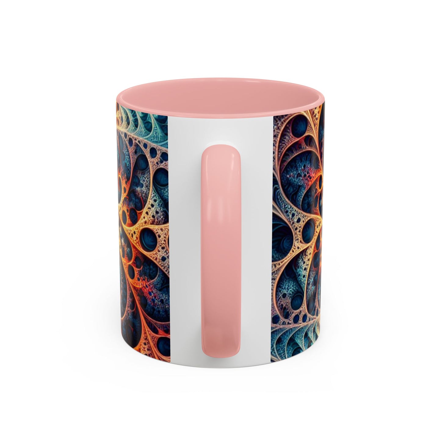 Colorful Swirl Accent Coffee Mug - 11oz & 15oz Ceramic Cup for Coffee Lovers