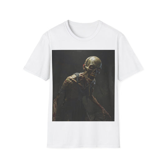 UK - Creepy Zombie Unisex Softstyle T-Shirt - Perfect for Halloween & Horror Fans