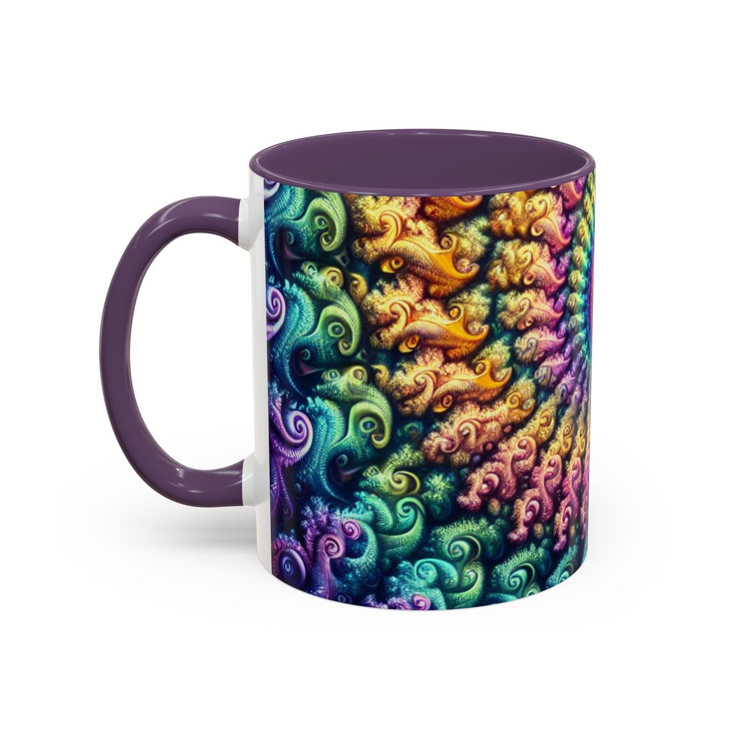 Colorful Spiral Accent Coffee Mug - 11 & 15oz - Ideal for Home & Gifts