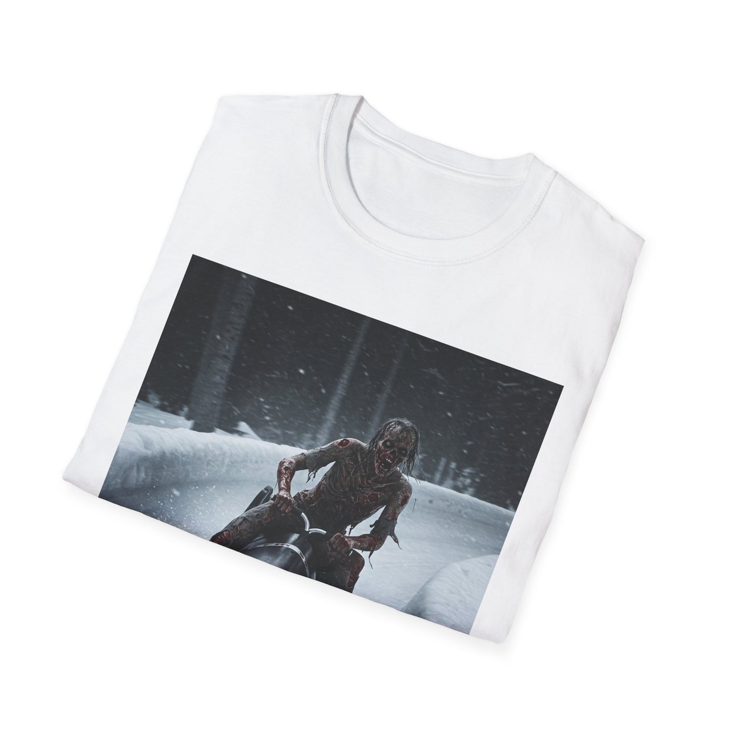 Chilling Winter Fun Apocalyptic Portrait Tee, bold, decaying zombie graphic