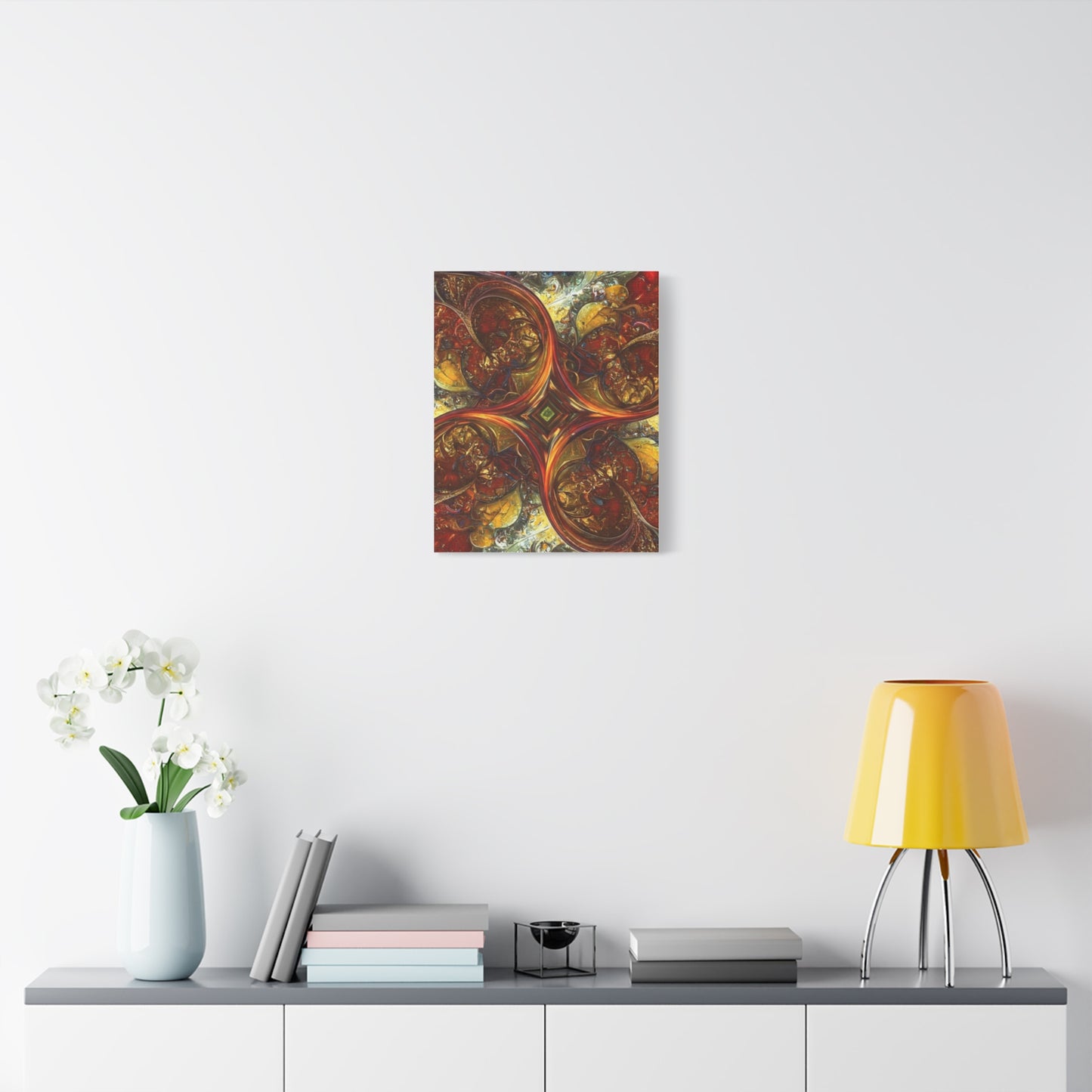 Abstract Art Matte Canvas Wall Decor - Vibrant Fractal Design, Colorful Home Accent