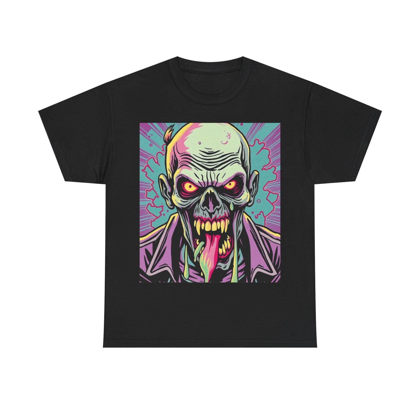UK - Unisex Heavy Cotton Tee - Vintage Horror Skull Graphic T-Shirt