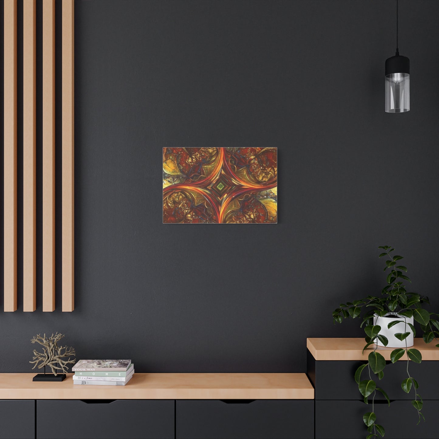 Abstract Art Matte Canvas Wall Decor - Vibrant Fractal Design, Colorful Home Accent