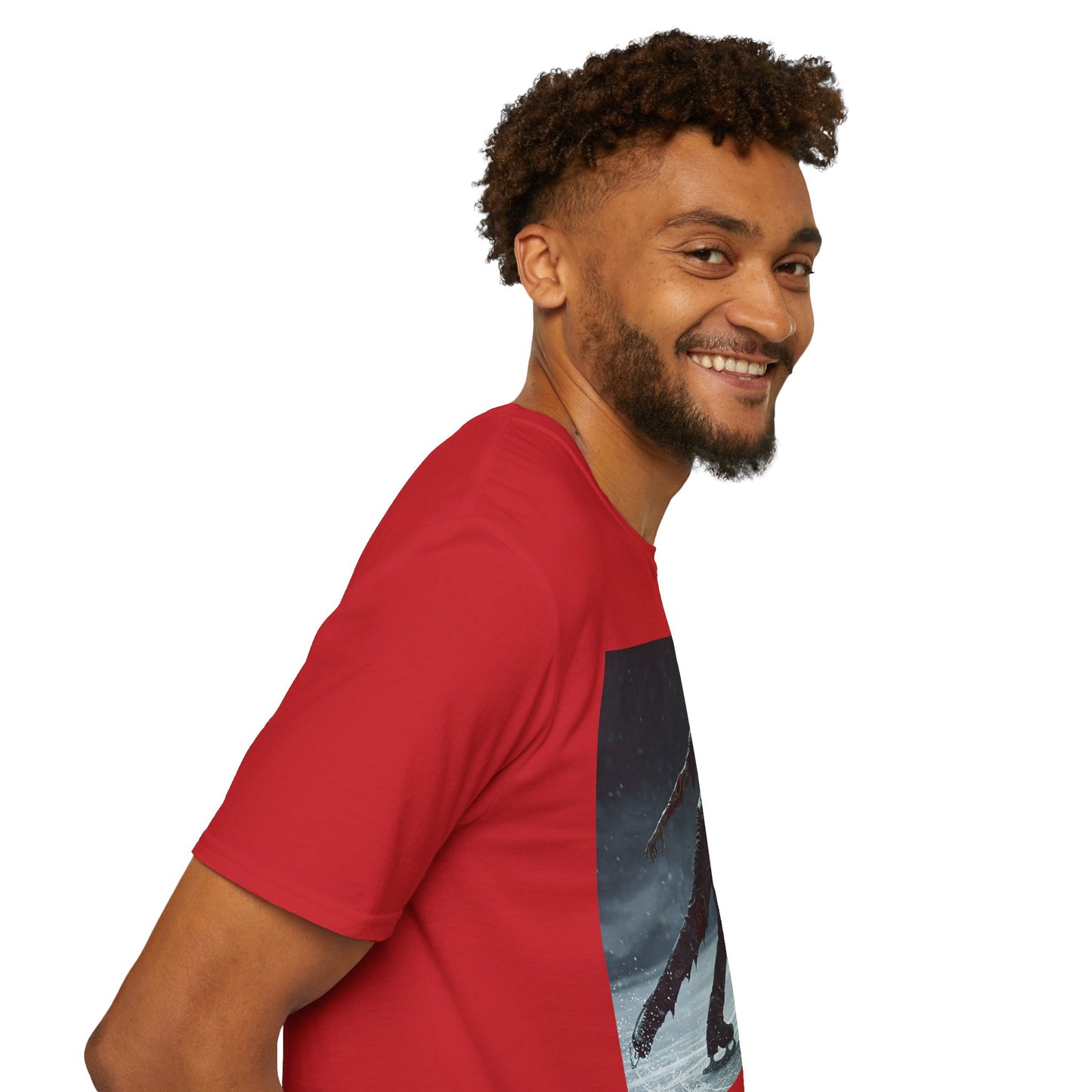 Chilling Thriller Unisex Softstyle T-Shirt - Ice Skating Horror Design