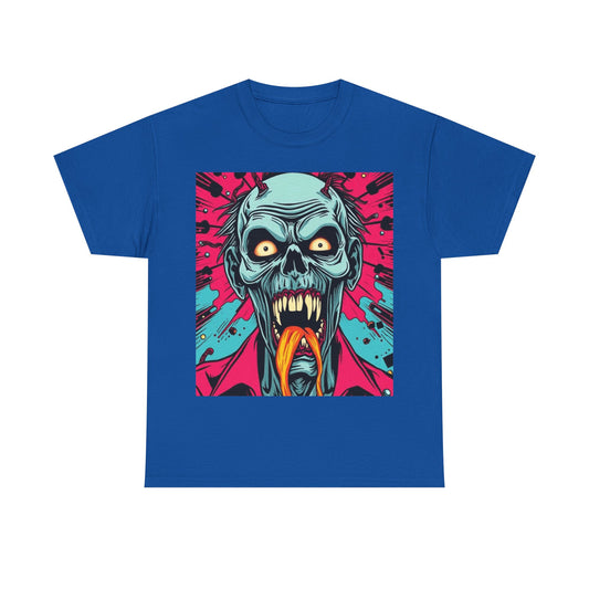 UK - Creepy Zombie Graphic Tee - Unisex Heavy Cotton Shirt for Horror Lovers
