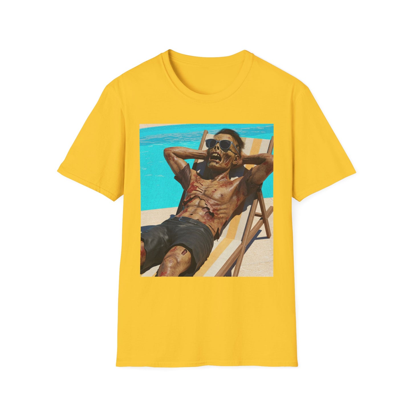 Zombie Relaxation Unisex Softstyle T-Shirt - Perfect for Halloween and Casual Outings