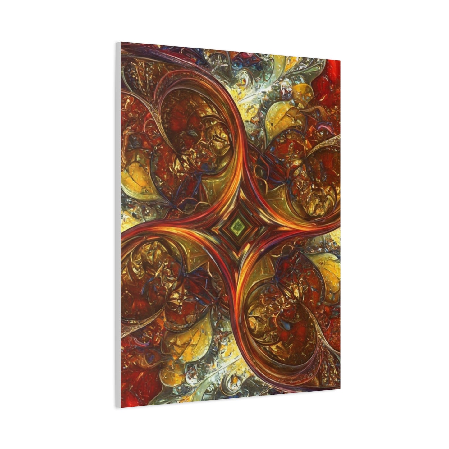 Abstract Art Matte Canvas Wall Decor - Vibrant Fractal Design, Colorful Home Accent