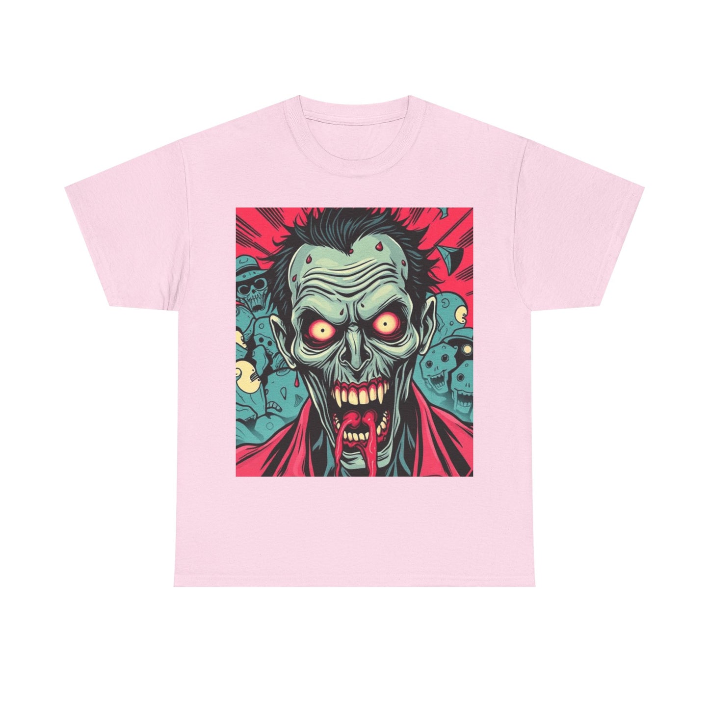 UK - Unisex Heavy Cotton Tee - Spooky Zombie Graphic Tee for Halloween
