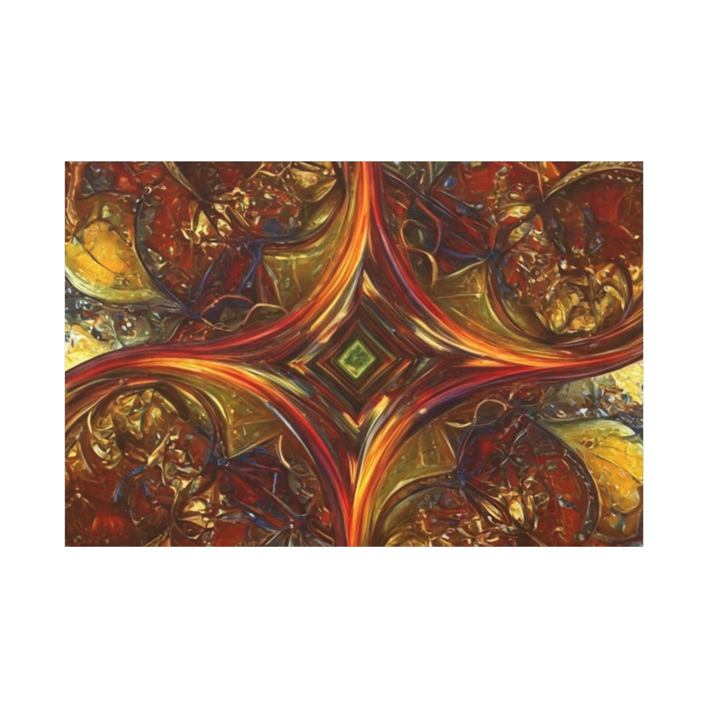 Abstract Art Matte Canvas Wall Decor - Vibrant Fractal Design, Colorful Home Accent