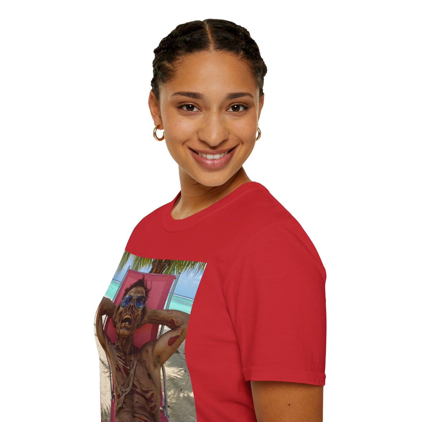 Chill Zombie Unisex Softstyle T-Shirt - Perfect for Beach Days & Halloween