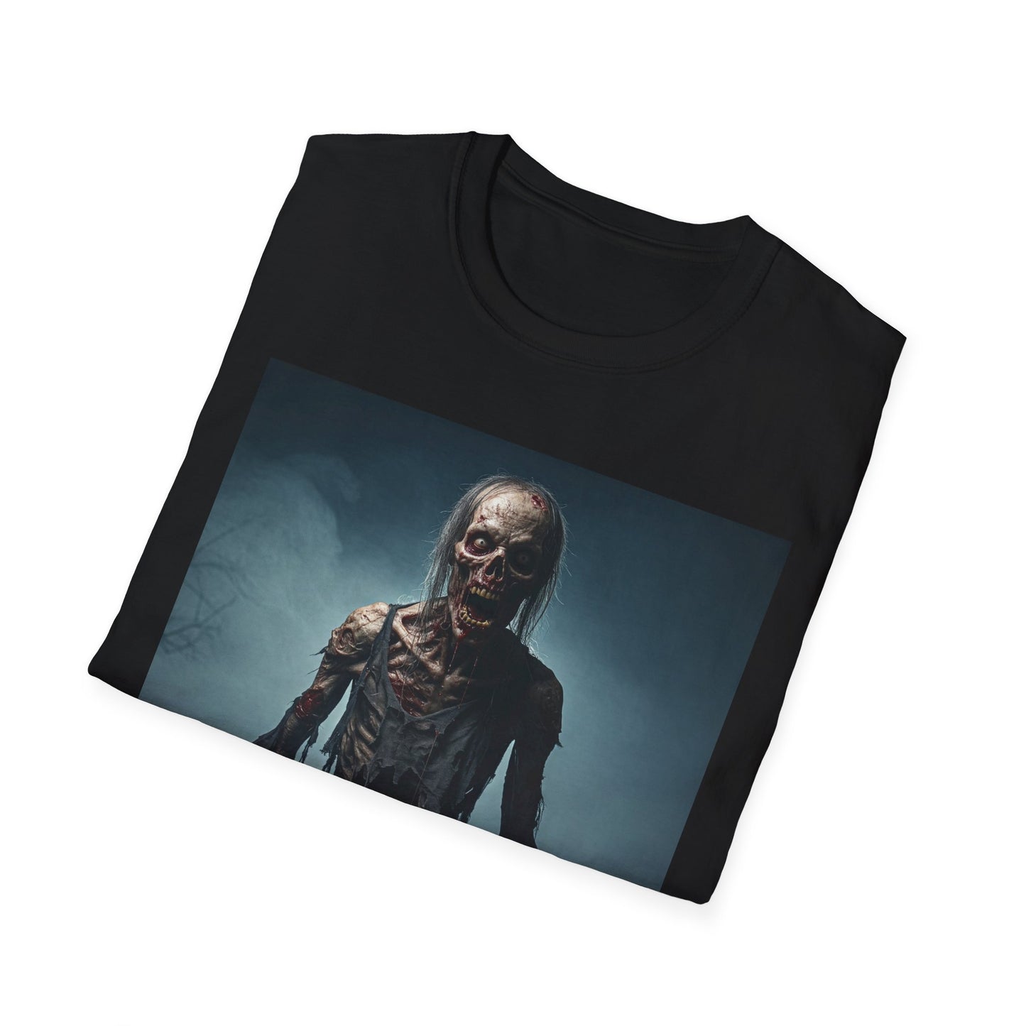 Apocalyptic Portrait Tee, bold, decaying zombie graphic