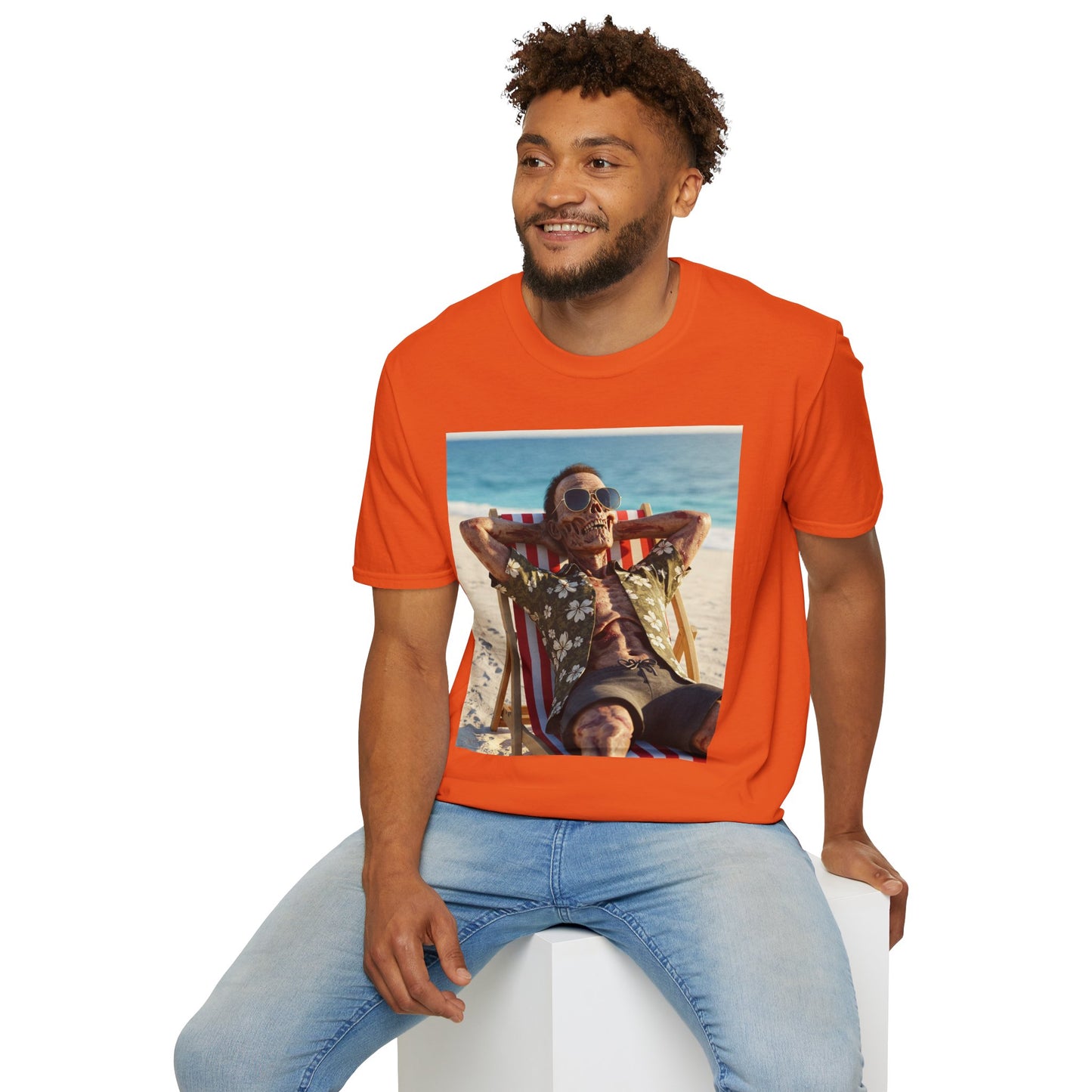 Chill Vibes Unisex Softstyle T-Shirt - Beach Relaxation Design