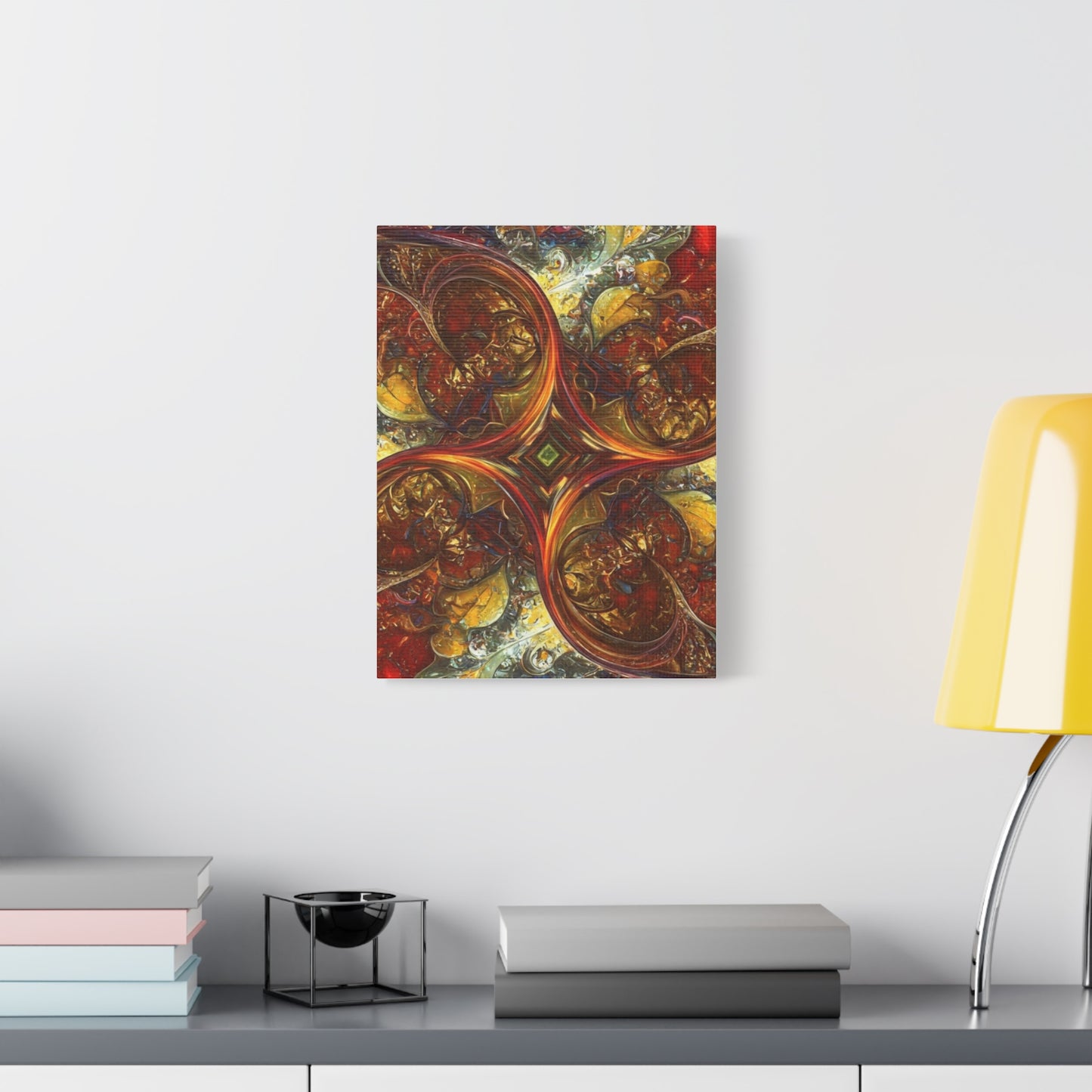 Abstract Art Matte Canvas Wall Decor - Vibrant Fractal Design, Colorful Home Accent
