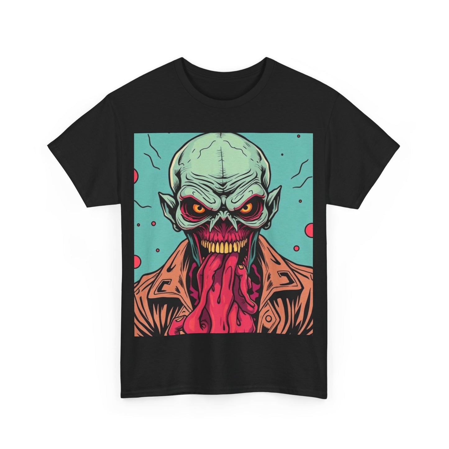 UK - Unisex Heavy Cotton Tee - Retro Zombie Graphic Tee