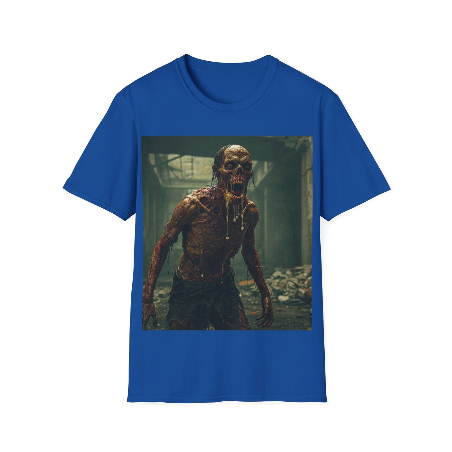 UK - Horror Graphic Unisex T-Shirt - Spooky Zombie Design - Perfect for Halloween and Horror Fans