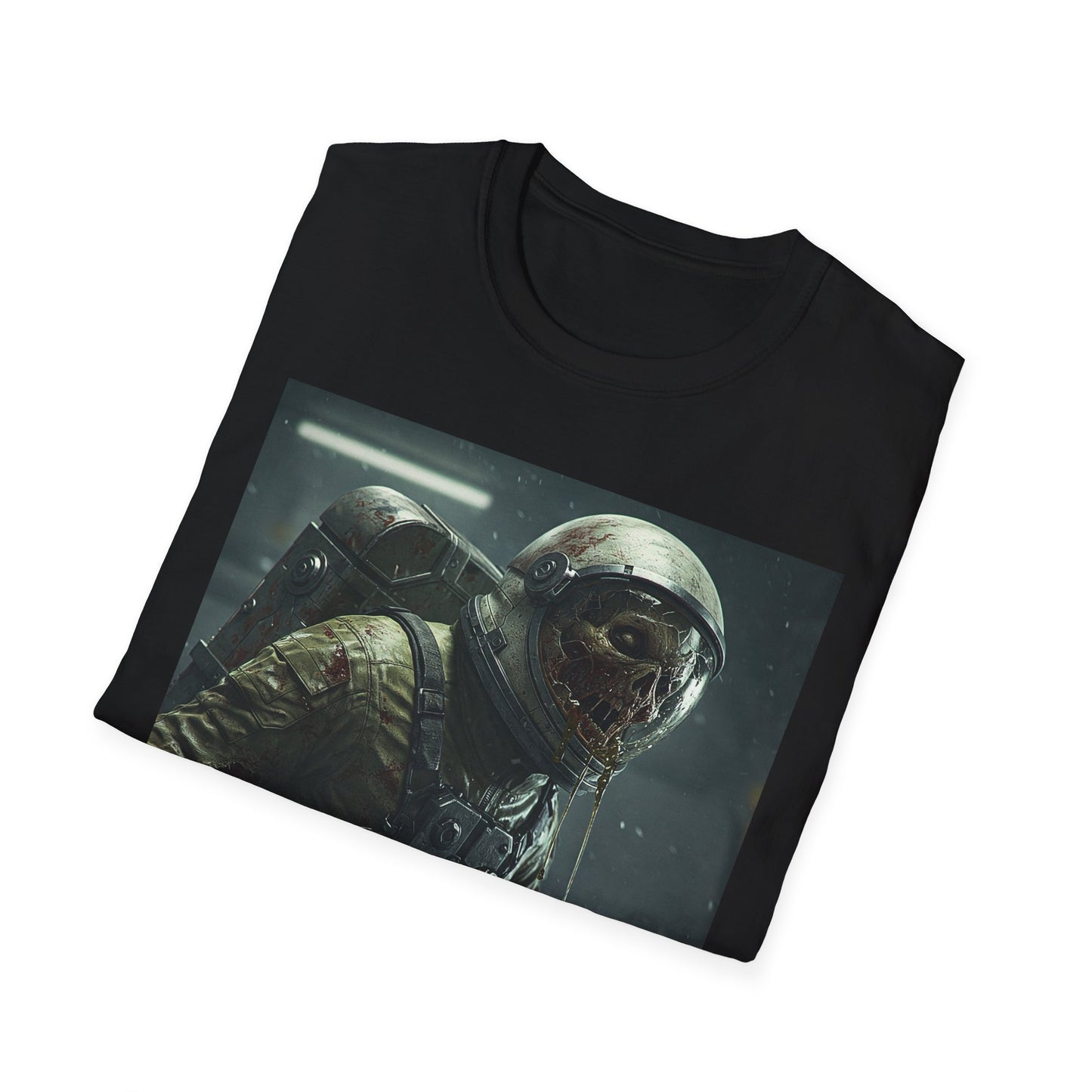 Astronaut Skeleton Apocalyptic Portrait Tee, bold, decaying zombie graphic