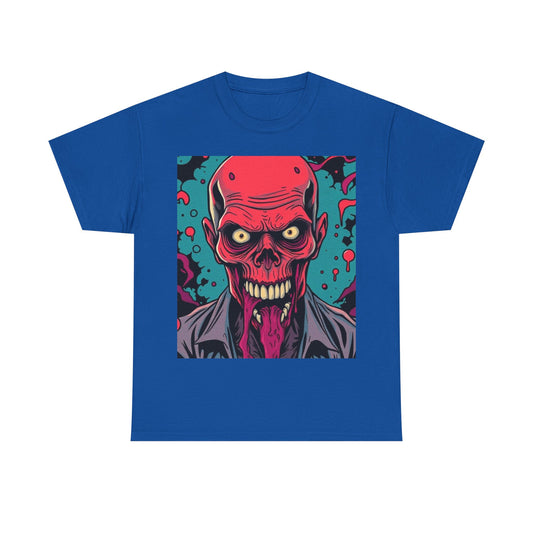 UK - Vintage Skull Graphic Unisex Heavy Cotton Tee - Perfect for Halloween and Casual Wear