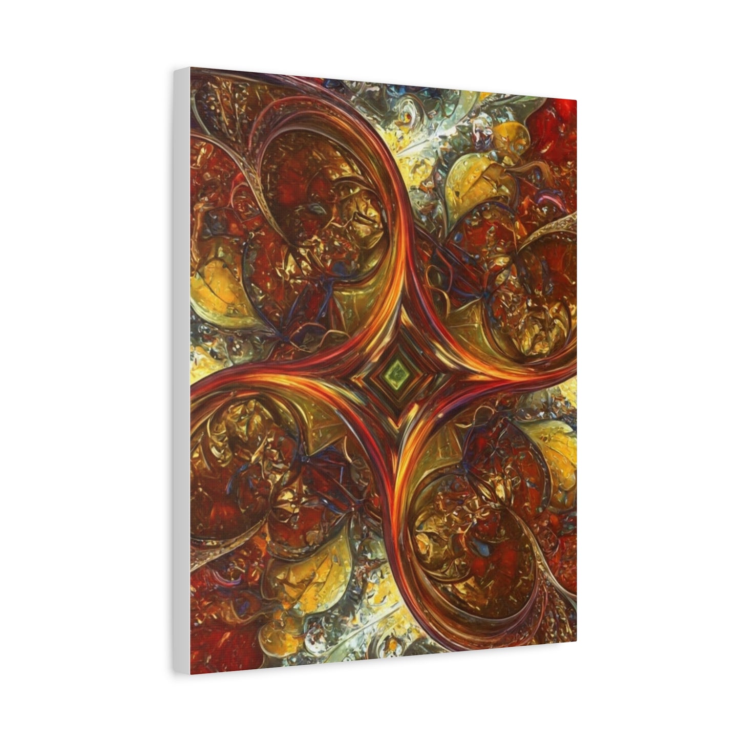 Abstract Art Matte Canvas Wall Decor - Vibrant Fractal Design, Colorful Home Accent