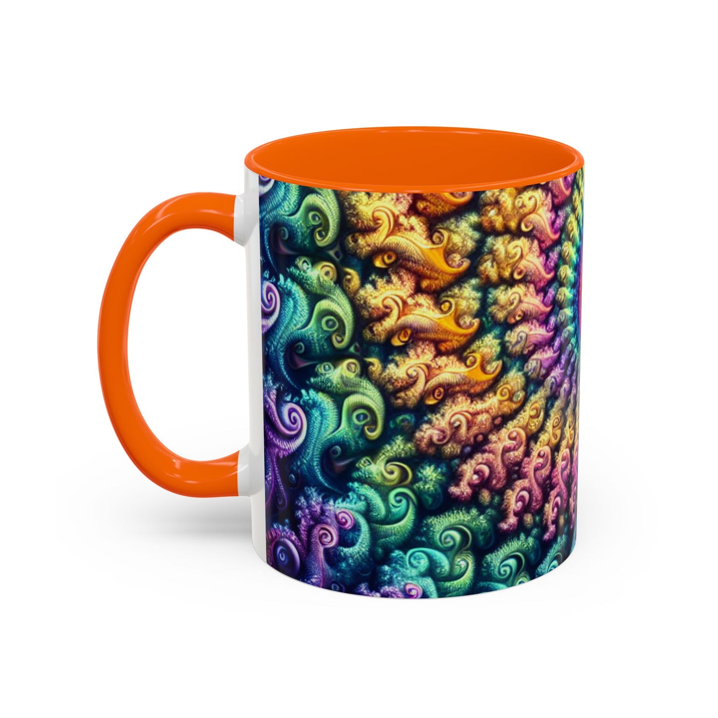 Colorful Spiral Accent Coffee Mug - 11 & 15oz - Ideal for Home & Gifts