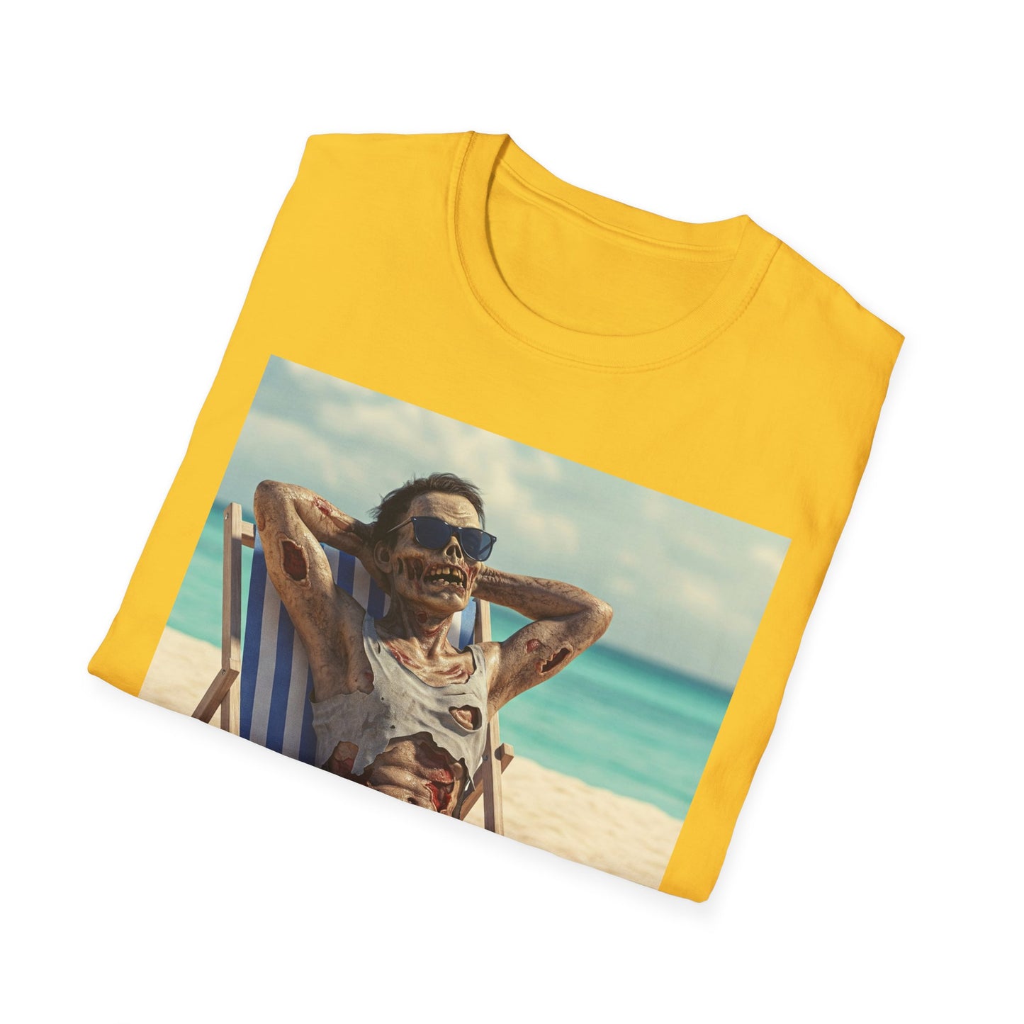 Chill Vibes Apocalyptic Portrait Tee, bold, decaying zombie graphic