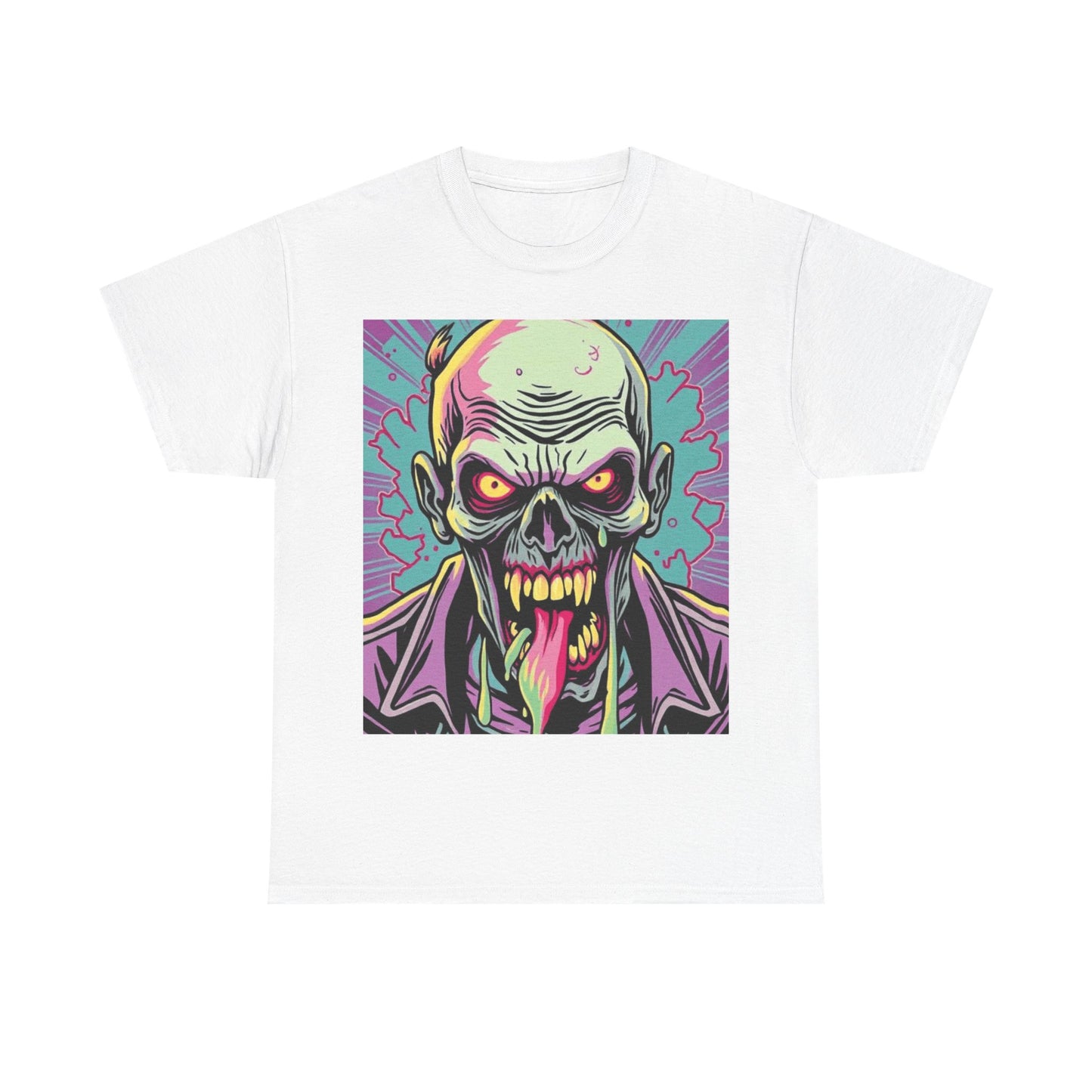 UK - Unisex Heavy Cotton Tee - Vintage Horror Skull Graphic T-Shirt