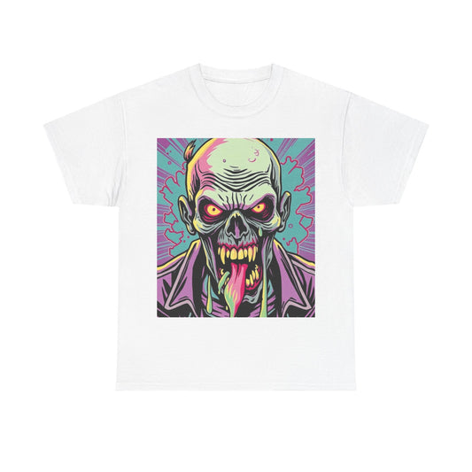 UK - Unisex Heavy Cotton Tee - Vintage Horror Skull Graphic T-Shirt