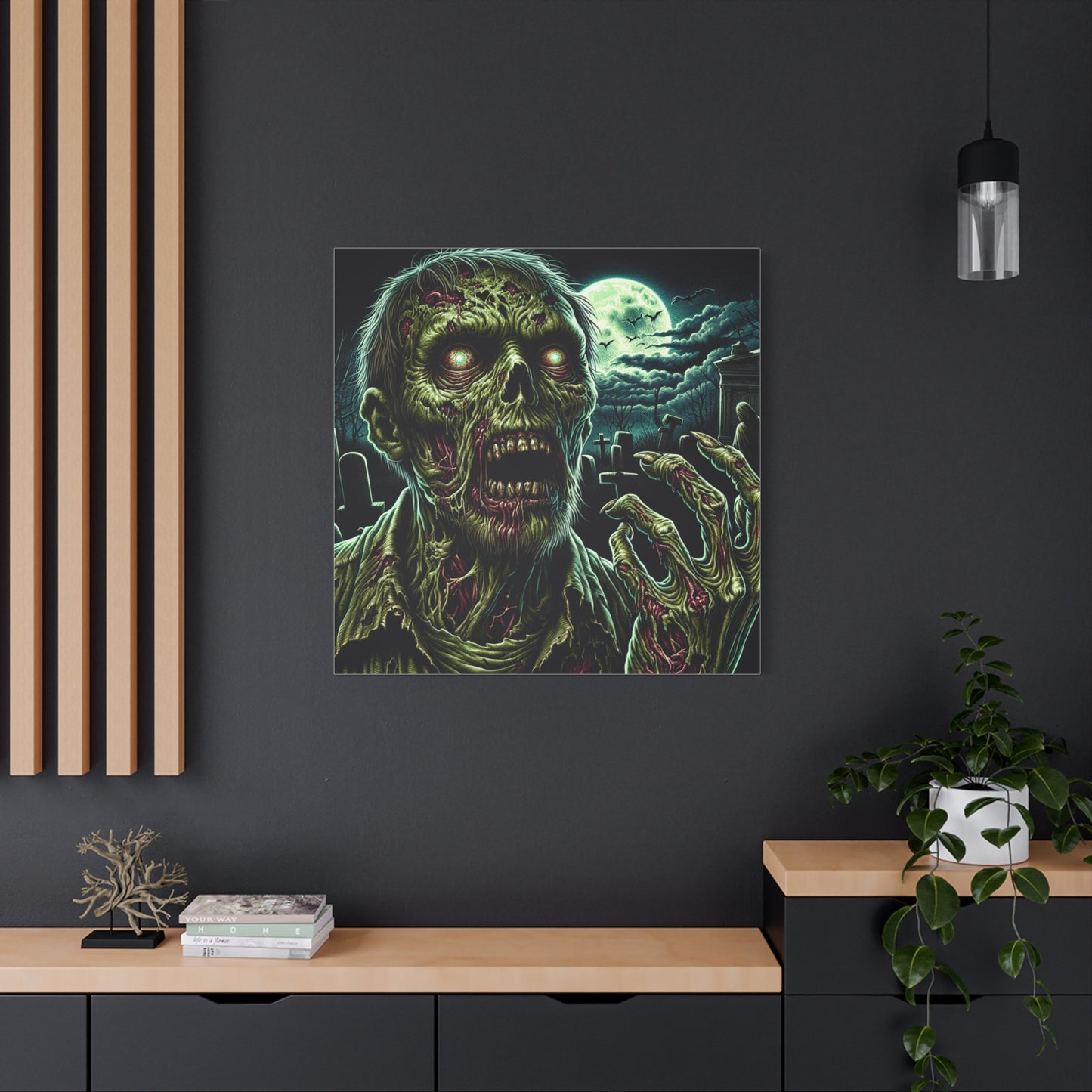 Zombie-Themed Stretched Canvas Art