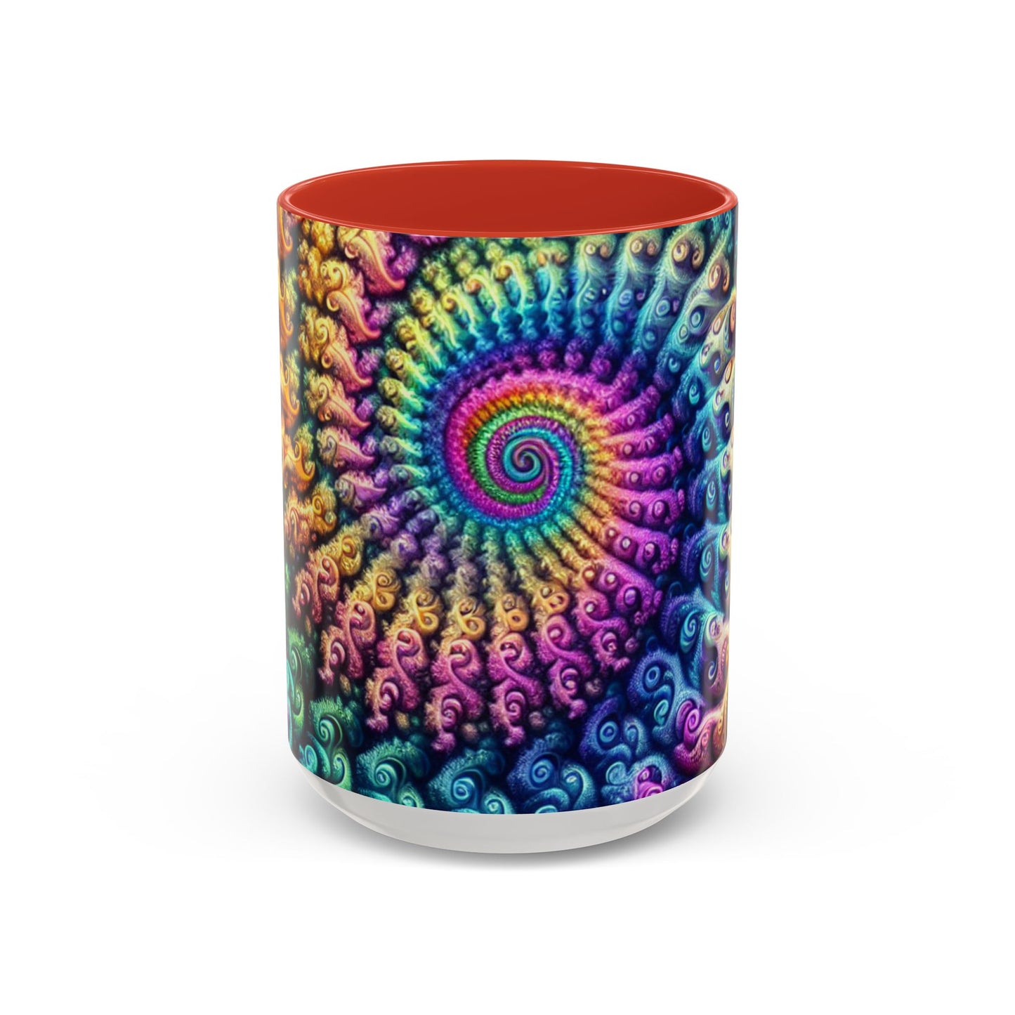 Colorful Spiral Accent Coffee Mug - 11 & 15oz - Ideal for Home & Gifts