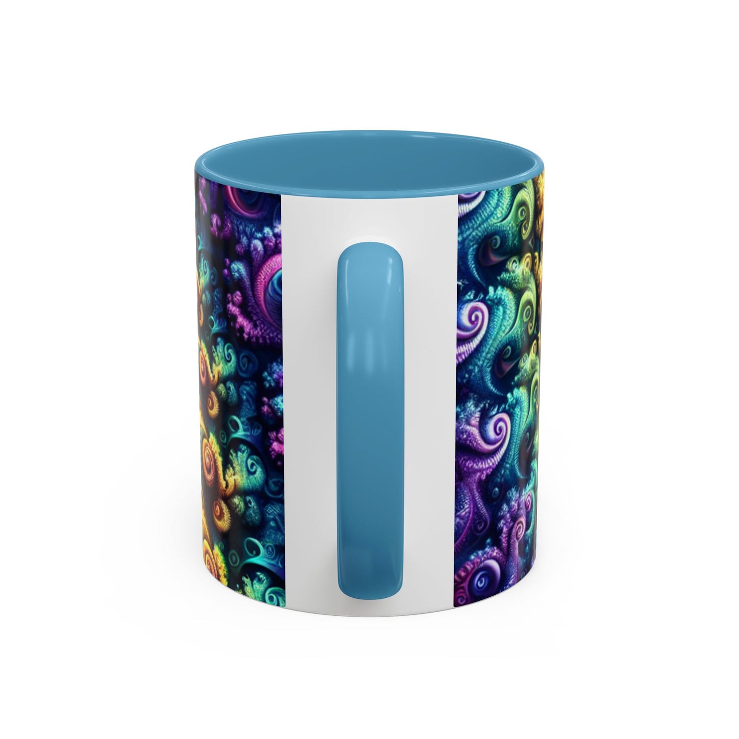 Colorful Spiral Accent Coffee Mug - 11 & 15oz - Ideal for Home & Gifts