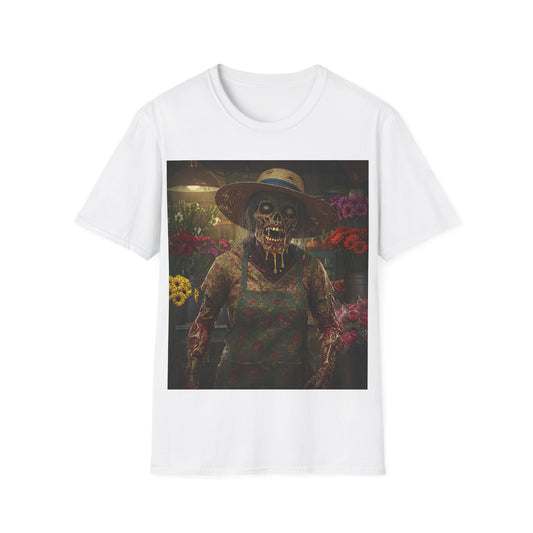 UK - Unisex Softstyle T-Shirt - Vintage Floral Skeleton Design for Halloween