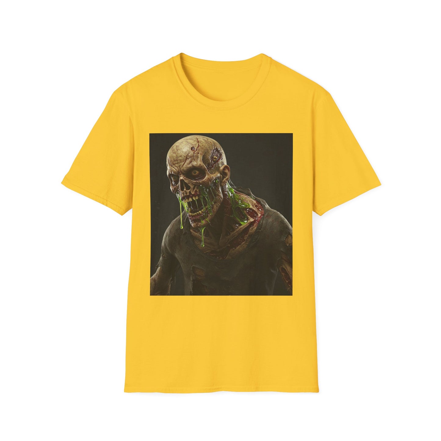 Apocalyptic Portrait Tee, bold, decaying zombie graphic
