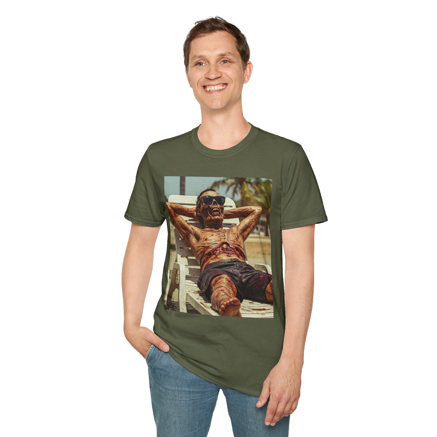 Chill Vibes Skeleton Graphic T-Shirt - Unisex Softstyle