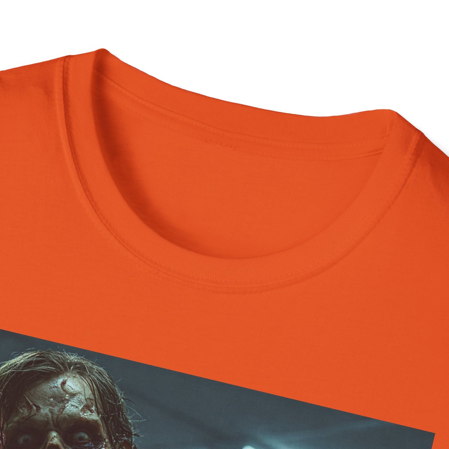 Zombie Horror Unisex Softstyle T-Shirt - Spooky Graphic Tee for Halloween and Horror Lovers