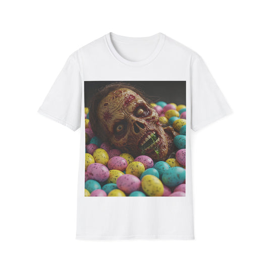 UK - Eerie Easter Skull Apocalyptic Portrait Tee, bold, decaying zombie graphic