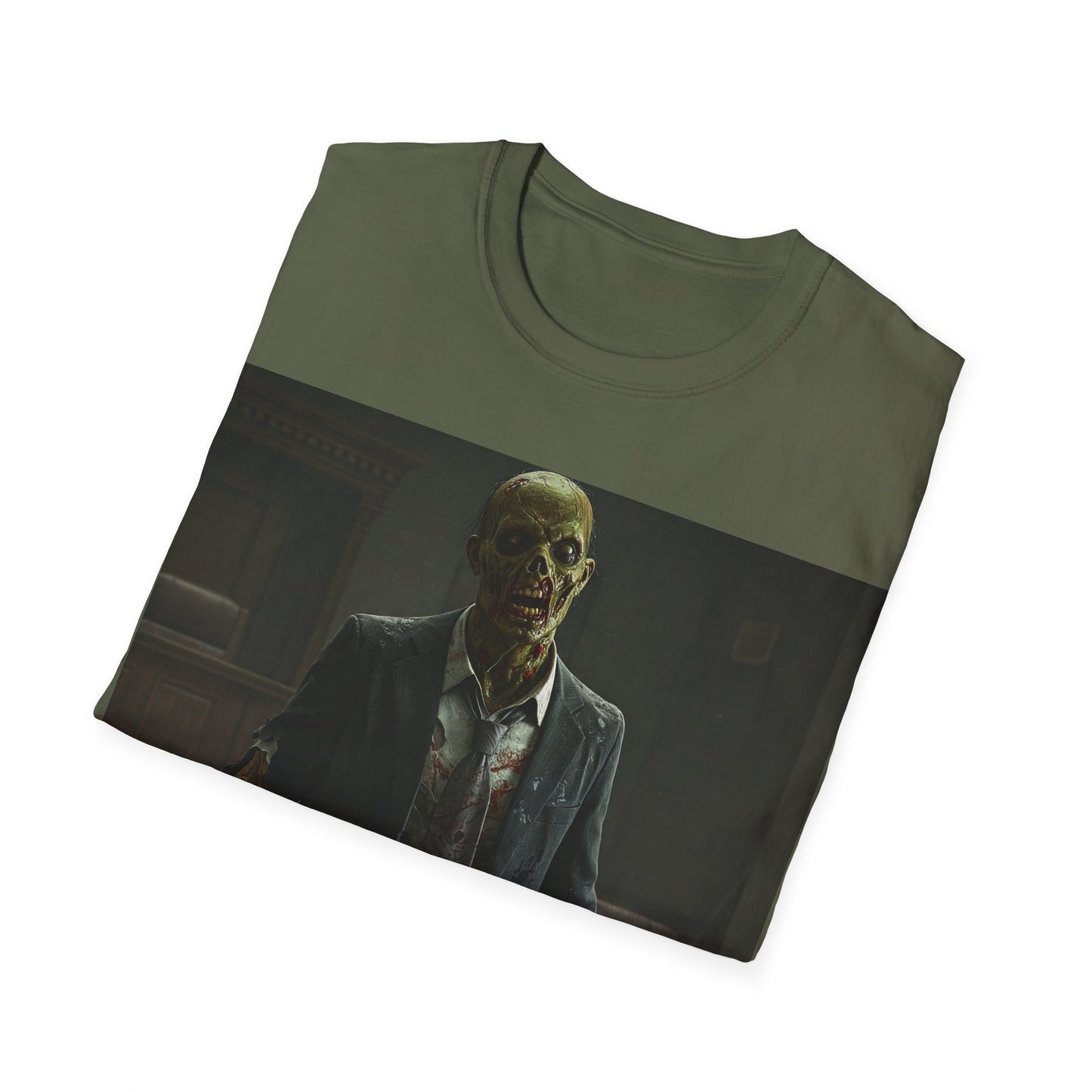 Apocalyptic Portrait Tee, bold, decaying zombie graphic