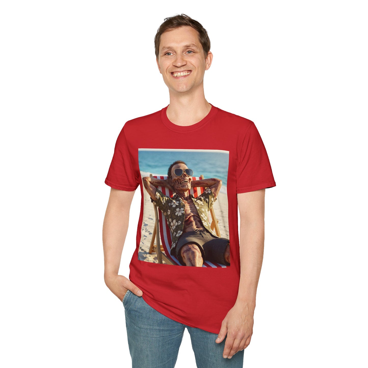 Chill Vibes Unisex Softstyle T-Shirt - Beach Relaxation Design