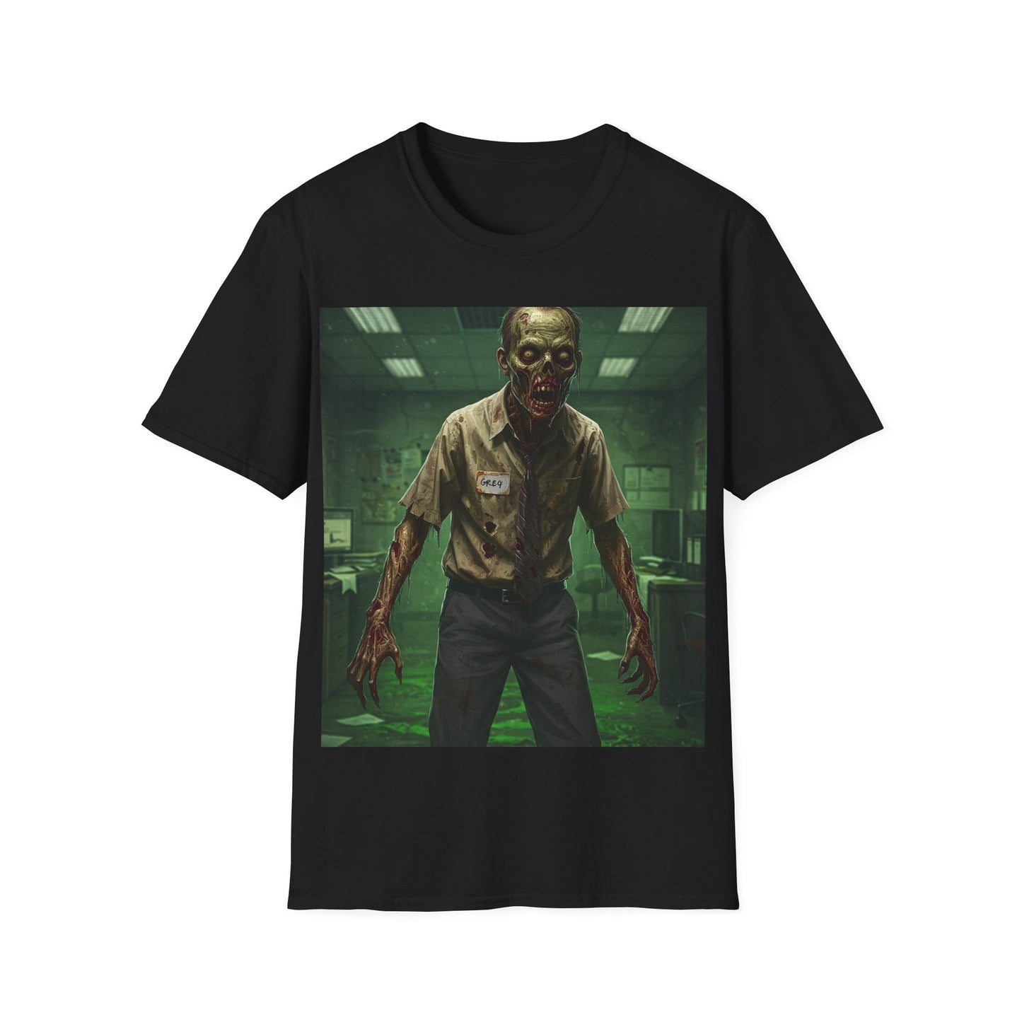 UK - Zombie Office Horror Unisex Softstyle T-Shirt