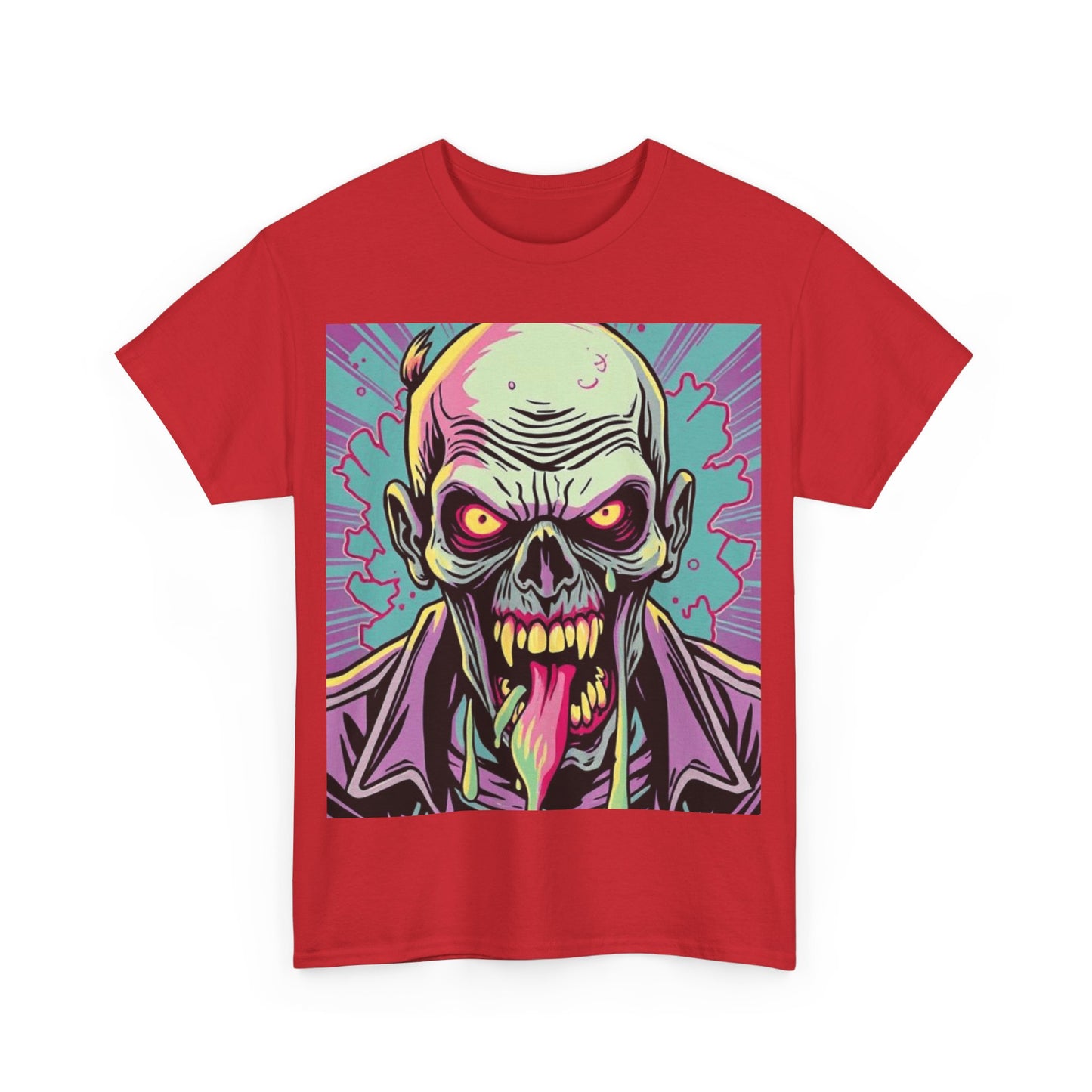 UK - Unisex Heavy Cotton Tee - Vintage Horror Skull Graphic T-Shirt