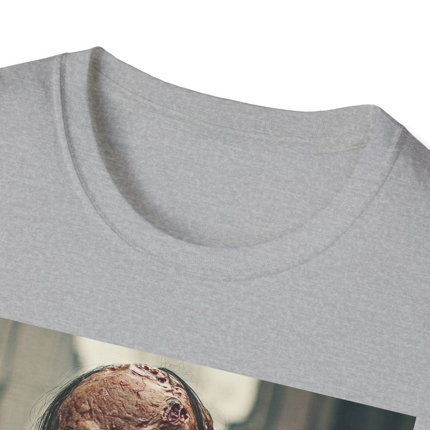 Apocalyptic Portrait Tee, bold, decaying zombie graphic