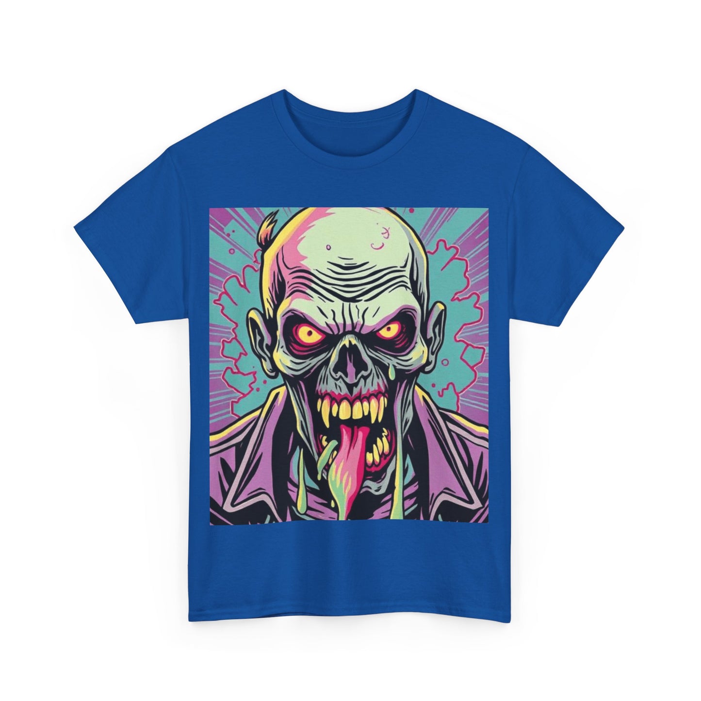 UK - Unisex Heavy Cotton Tee - Vintage Horror Skull Graphic T-Shirt