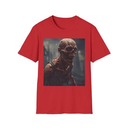 Unisex Softstyle T-Shirt with Creepy Skeleton Design - Perfect for Halloween and Horror Fans