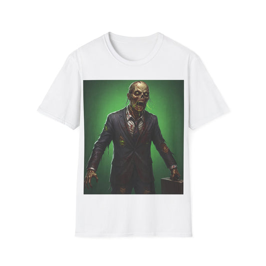 UK - Spooky Zombie Businessman Unisex Softstyle T-Shirt