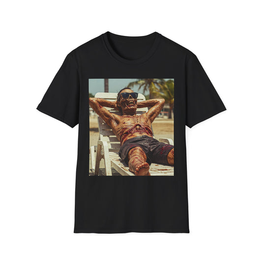 Chill Skeleton Apocalyptic Portrait Tee, bold, decaying zombie graphic