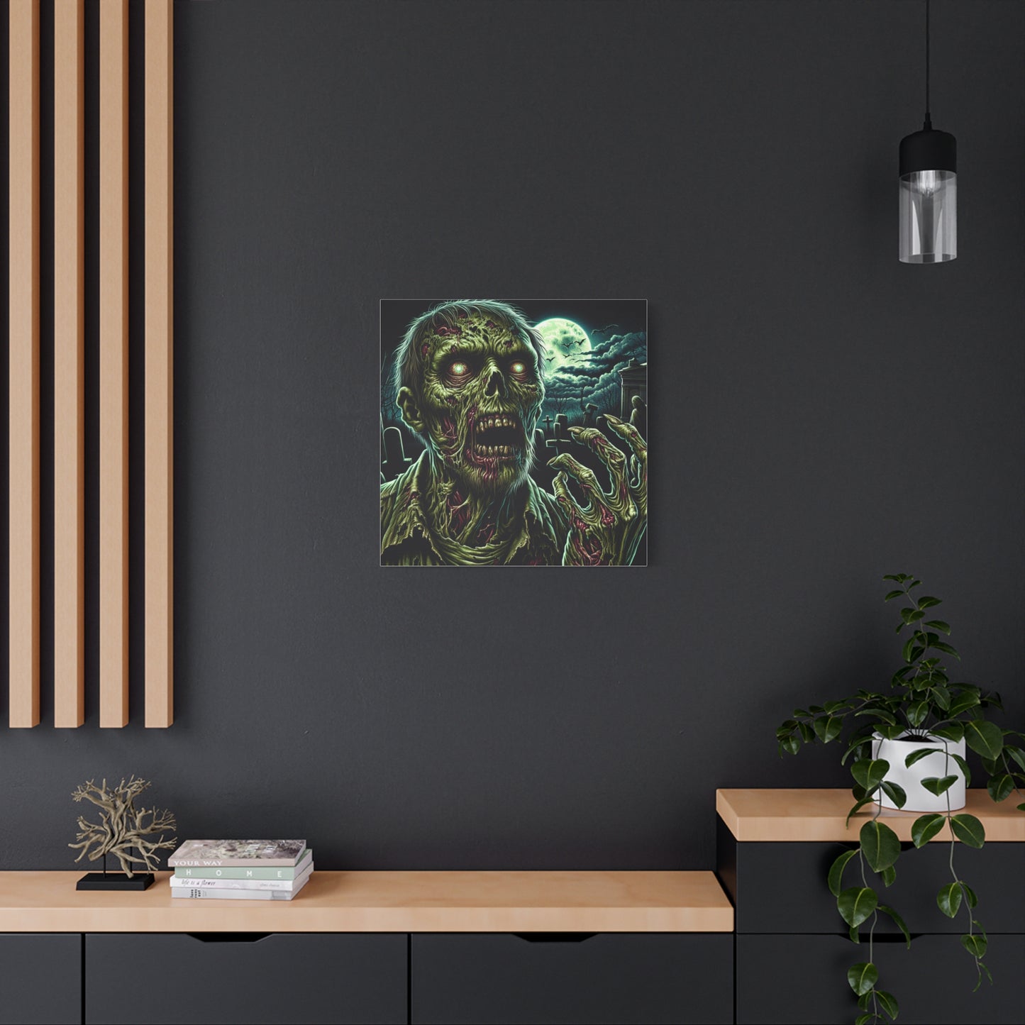 Zombie-Themed Stretched Canvas Art